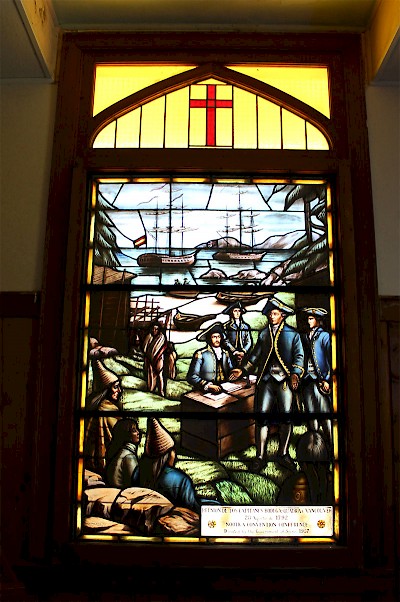 The Spanish Government donated two stained glass windows to the Catholic Church converted Cultural Centre commemorating the Spanish Fort settlement from 1789 – 1795.